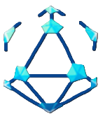 A blue hexagonal structure with bright blue corners at the joints. This is the Feet First Upgrade in Crypt Custodian.