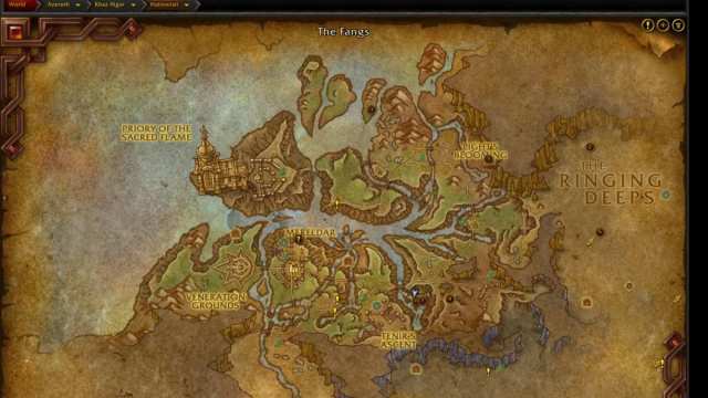 Map of the Hallowhall zone in WoW The War Within.