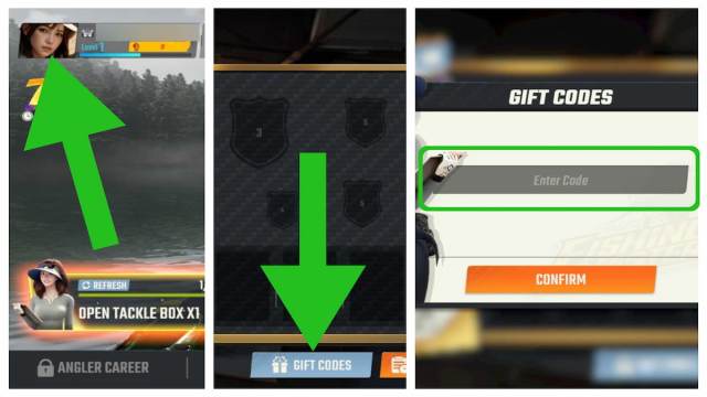 How to redeem gift codes in Fishing Master