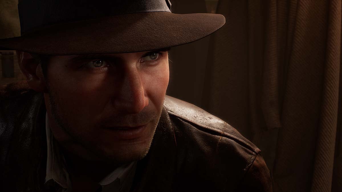 Indiana Jones wearing his signature fedora