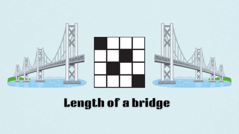 art for length of a bridge clue in the nyt mini crossword puzzle