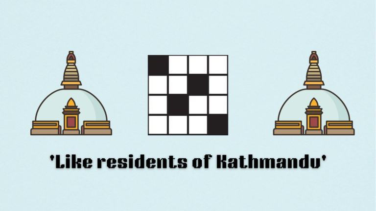 Picture showing the cover of Like residents of Kathmandu clue in NYT Mini Crossword.