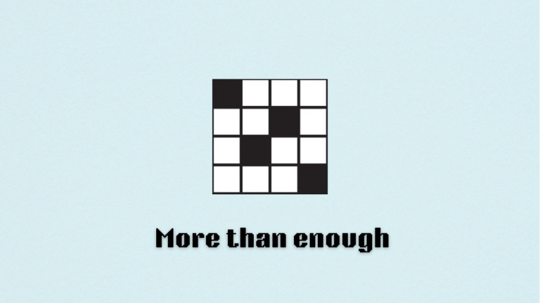 Crossword puzzle with the words "more than enough"