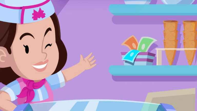 Ms. Monopoly serving rewards in Monopoly GO with a chef outfit and hat on in white and pink