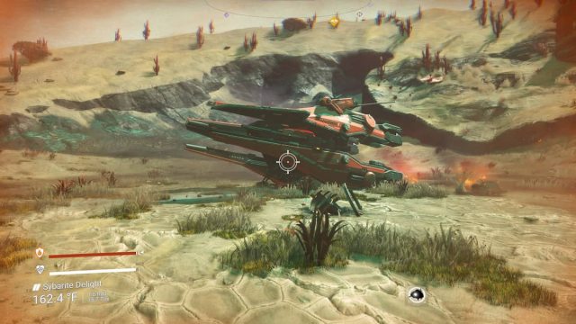 An image of a crashed Sentinel Interceptor in No Man's Sky. This is the only way to obtain the ship.