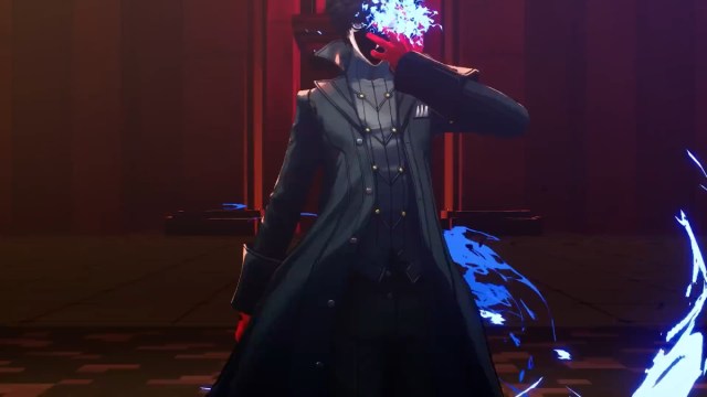 Joker from Persona 5, taking his mask off to activate his persona.