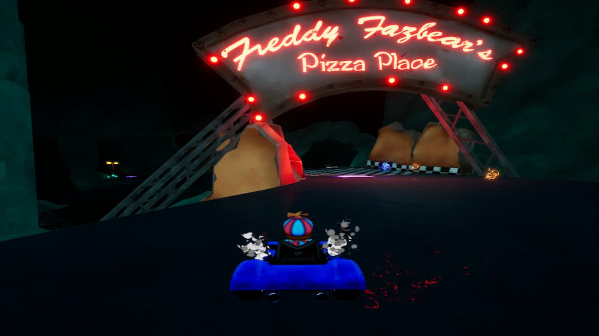 A player racing in Five Laps at Freddy's