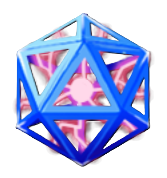 Quick Draw in Crypt Custodian, represented by a blue hollow polygon with pink electricity in the middle