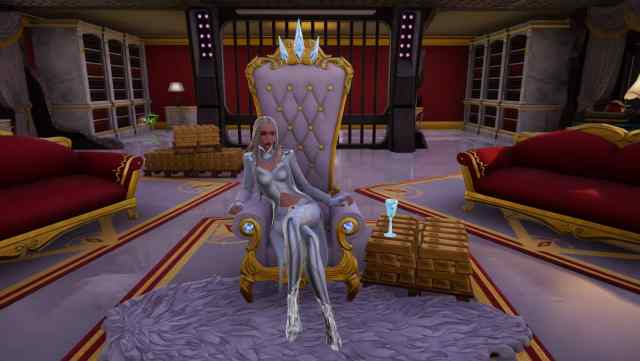 Picture showcasing Emma Frost on her Throne in the Rift point of interest in Fortnite.