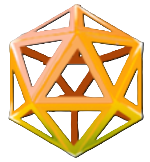 An orange prism-like polygon in Crypt Custodian. The cutouts are triangle-shaped.