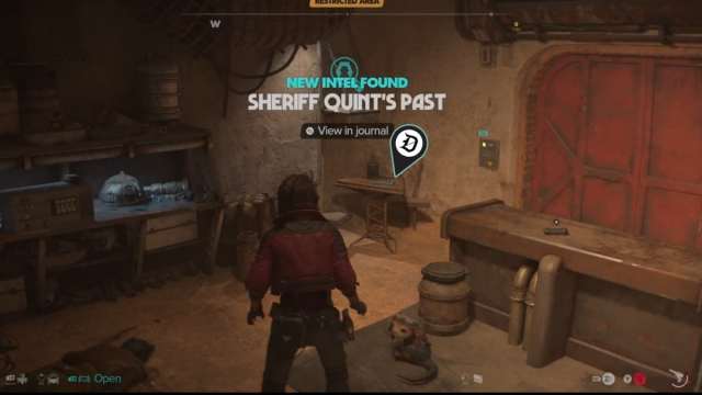 A location in Star Wars Outlaws with a marker showing a datapad.