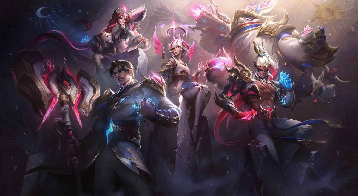 T1's 2023 World Championship LoL skins splash art.