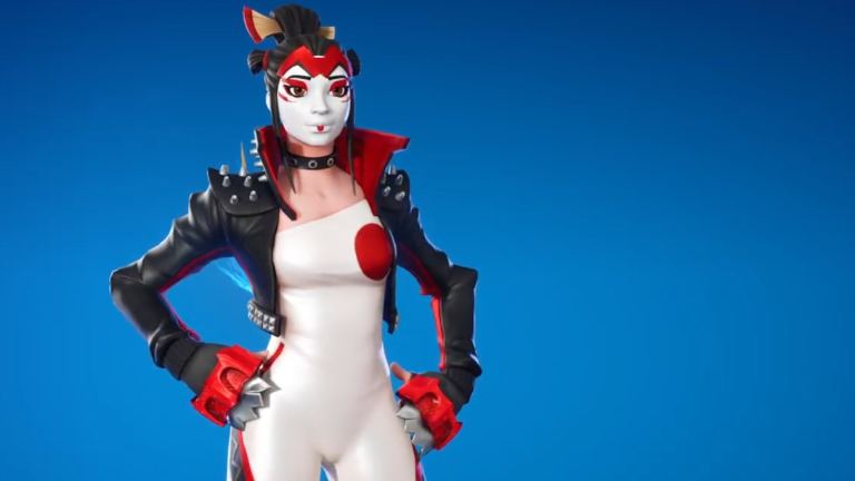 A close-up shot of the Takara skin in Fortnite.