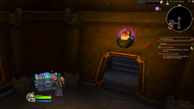 A player standing next to the dust prospector's chest in wow the war within