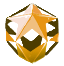 Several orange stars are connected to form a polygon, the image for the Trash Basher upgrade in Crypt Custodian.