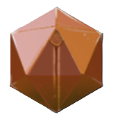 A brown polygon, the Well Dressed Upgrade from Crypt Custodian, with an arrow design in the middle.