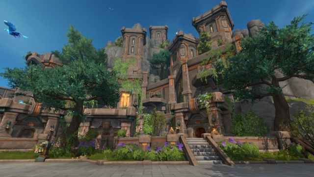 Tall sotne buildings on the Isle of Dorn in WoW The War Within