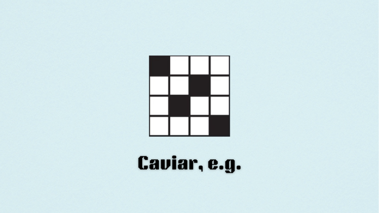 a blank crossword puzzle with the words caviar eg