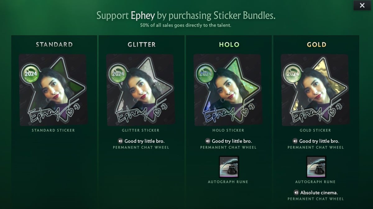 Ephey Sticker Bundle in Dota 2's Compendium 2024