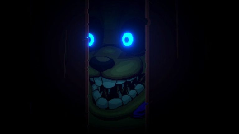 close up of freddy in closet in five nights at freddy's into the pit