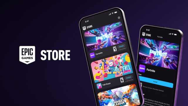 Fortnite on mobile devices through the Epic Games store.