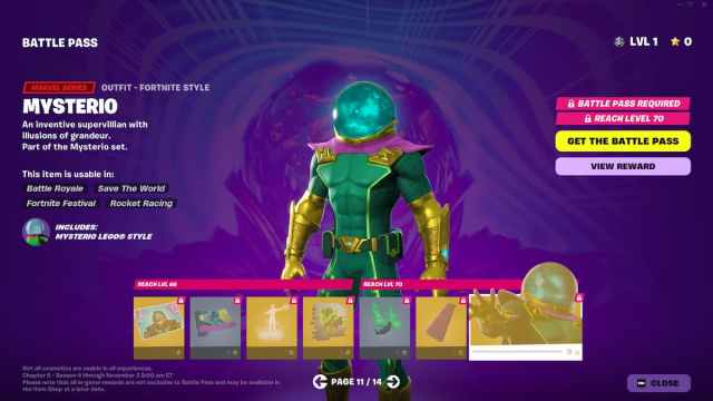 Mysterio in Fortnite Absolute Doom battle pass