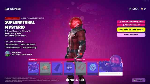 Supernatural Mysterio in Fortnite Absolute Doom battle pass