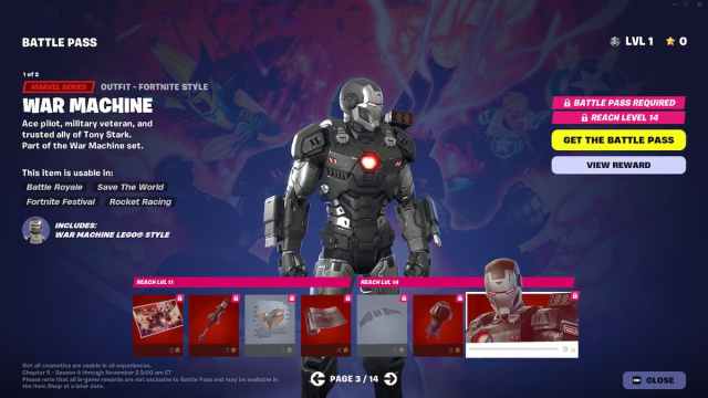 War Machine in Fortnite Absolute Doom battle pass