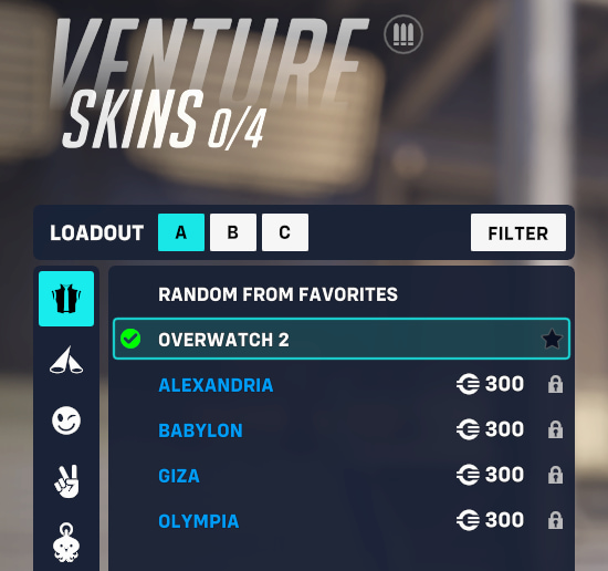 Venture skin collection in Overwatch 2