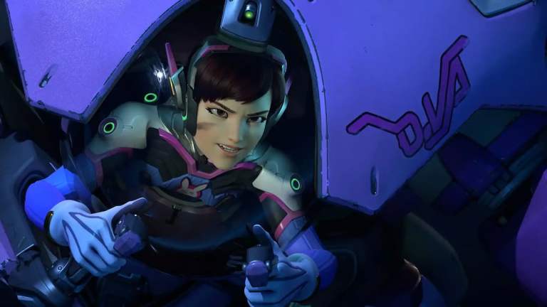 D.Va using Defense Matrix in Overwatch