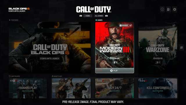 Call of Duty new UI in October 2024