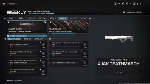 JAK Deathmarch challenges in MW3 and Warzone