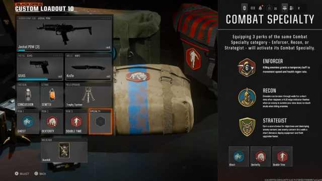 Combat Specialty screen in Black Ops 6