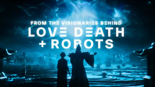 A screenshot of the creators for Love, Death, and Robots, during the Secret Level trailer.