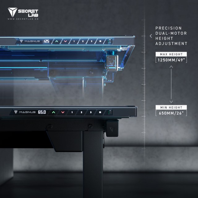 Secretlab Magnus Pro height adjustment diagram