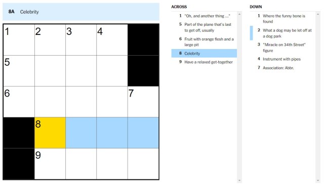 NYT Mini Aug 18 crossword