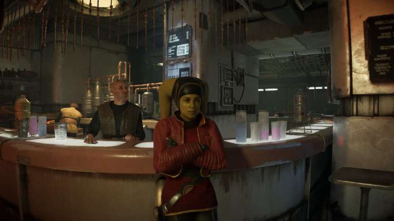 Eleera standing by the bar in Star Wars Outlaws