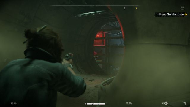 Kay aiming at a fan generator in Star Wars Outlaws