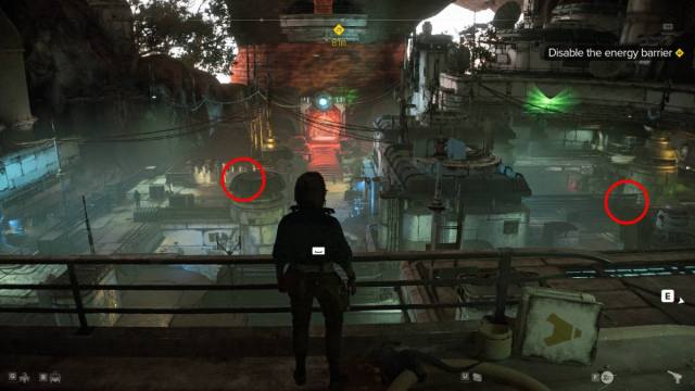 Shield generators marked on the screen in Star Wars Outlaws