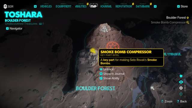 Smoke Bomb Compressor map marker in Star Wars Outlaws