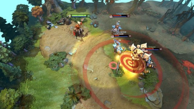 Ringmaster's ultimate and Spotlight shard ability in action in Demo Hero of DOTA 2