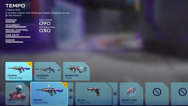 Aeros faction loadout building section in Splitgate 2