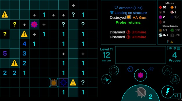 A level 11 board state in Tacticsweeper