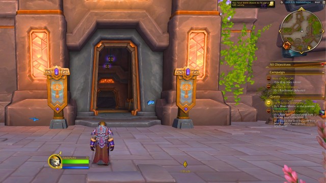 Player standing in front of the tunnel entrance to the speakeasy in wow the war within