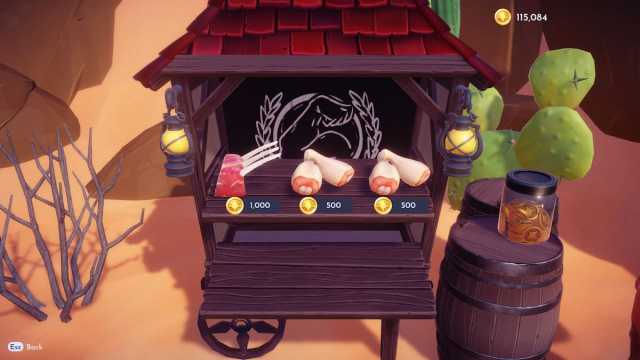 Venison, Pork, and Poultry for sale at Gaston's Stall in Disney Dreamlight Valley.