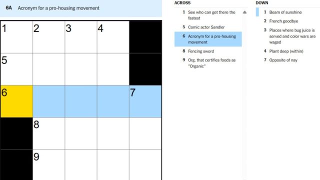 sept 20 nyt mini crossword acronym for a pro housing movement clue