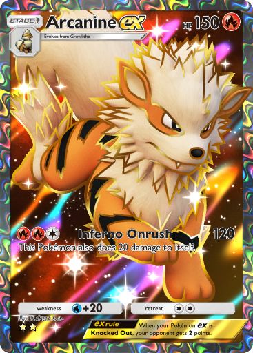 Arcanine ex full art from Genetic Apex