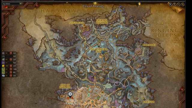 Location of the world boss, Orta The Broken Mountain in WoW The War Within.