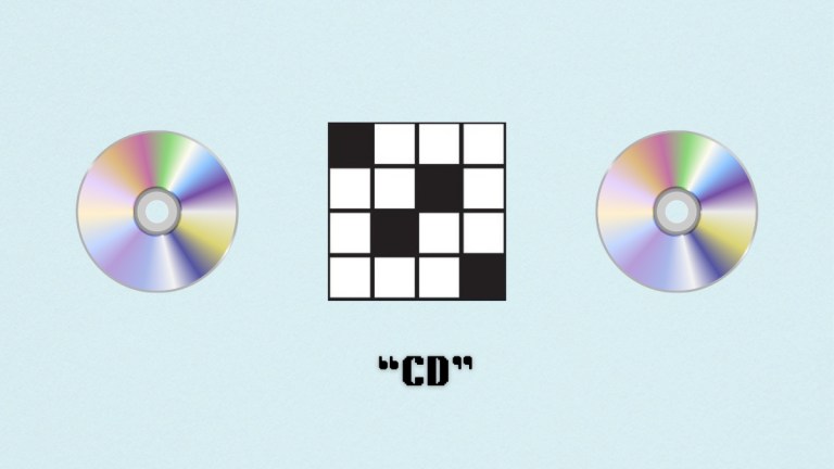 Two CDs above the clue, CD, from the NYT Mini Crossword puzzle