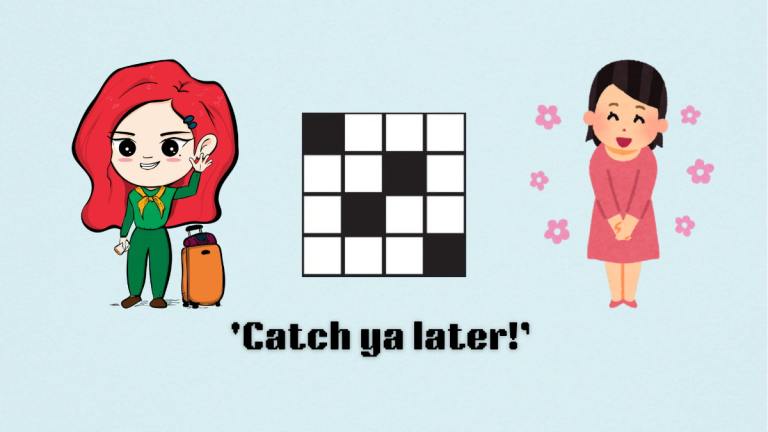 Picture showing the Catch ya later! clue cover in NYT Mini Crossword.